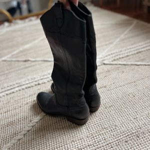 Frye Black Melissa Button Tall Riding Boot